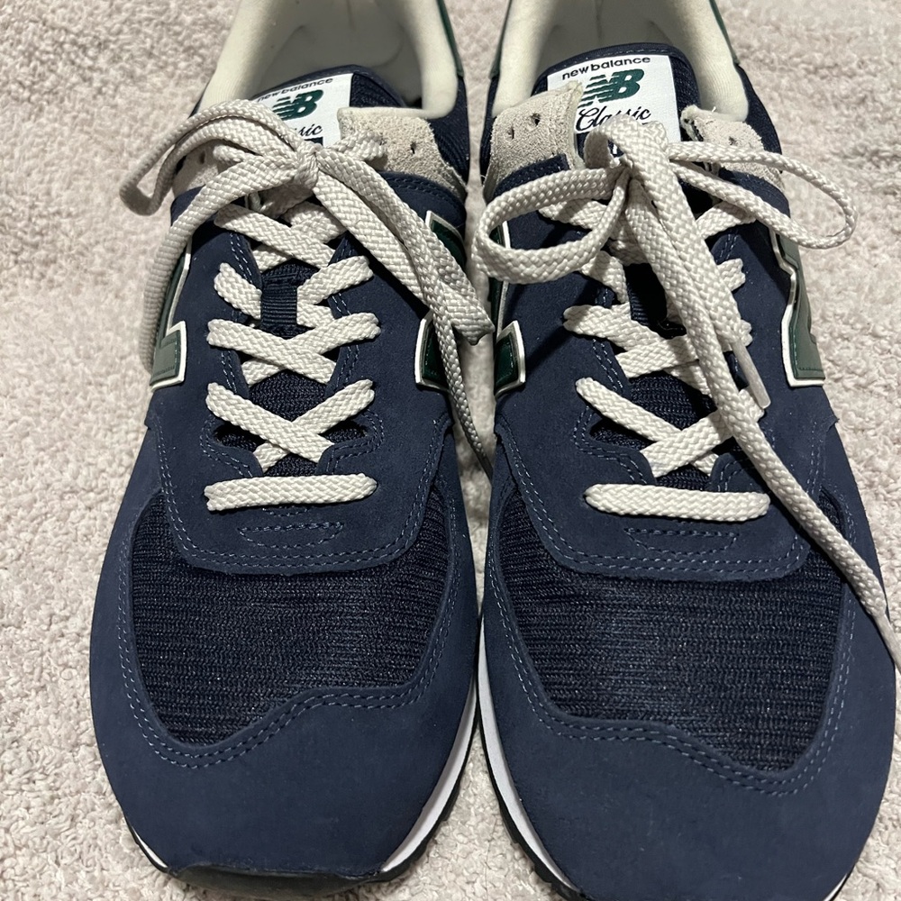 NEW Balance 574 Men's Blue and Green Sneakers - Picture 3 of 6